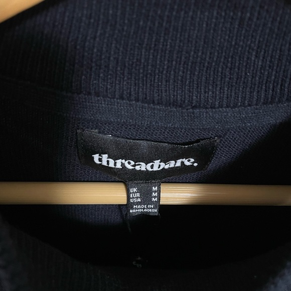 Men's Navy Breton Stripe Crew Neck Jumper - Picture 5 of 5